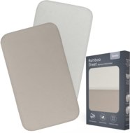 LIONELO paklodės su guma lopšiukui BAMBOO SHEET, 80x42 cm., 2 vnt., White/Beige
