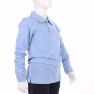 MAMAJUM polo marškinėliai ilgomis rankovėmis 10-000006, žydri, 128/134 cm