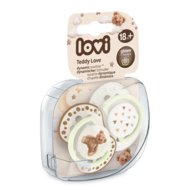 LOVI dinaminis silikoninis čiulptukas Teddy Love, 18m+, 2 vnt., 22/937