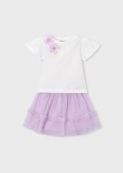 MAYORAL marškinėliai trumpomis rankovėmis ir sijonas, mauve, 3.946-81, 128  cm