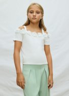 MAYORAL marškinėliai trumpomis rankovėmis, natural, 6.003-95, 140 cm