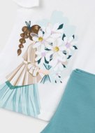 MAYORAL marškinėliai trumpomis rankovėmis ir tamprės, mint, 3.724-86, 104  cm