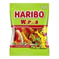 HARIBO guminukai WORMS, vaisių skonio, 100 g., HARI7737