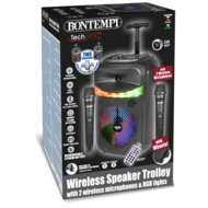 BONTEMPI belaidis garsiakalbis su 2 mikrofonais ir RGB šviesomis, 49 1070
