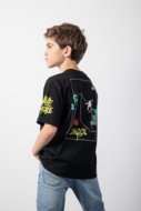 COCCODRILLO marškinėliai SPORTS BOY JUNIOR, juodi, cm