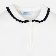 MAYORAL polo marškinėliai ilgomis rankovėmis 6A, natural/red, 131-64