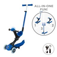 GLOBBER paspirtukas Go Up Deluxe Flash Lights, tamsiai mėlynas, 748-600