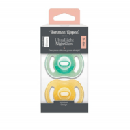 TOMMEE TIPPEE silikoniniai čiulptukai NIGHT GLOW ULTRALIGHT, 0-6 mėn., 2 vnt., 433804