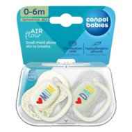 CANPOL BABIES silikoninis simetrinis čiulptukas LoveMum&Dad, 0-6m, 2 vnt., 34/939