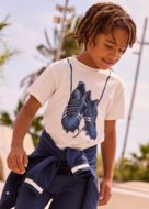 MAYORAL marškinėliai trumpomis rankovėmis, cream, 3.075-74, 128  cm