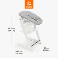 STOKKE maitinimo kėdutė su buomeliu ir naujagimio gultuku TRIPP TRAPP, white, grey NBS, 685900