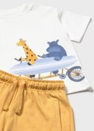 MAYORAL marškinėliai trumpomis rankovėmis ir šortai, peach, 1.670-44, 80  cm