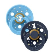 BIBS x Moomin čiulptukai COLOUR ROUND, 0-6 mėn., 2 vnt., Good night breeze mix