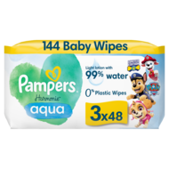 PAMPERS drėgnos servetėlės kūdikiams HARMONIE AQUA PAW PATROL, 3x48 vnt.