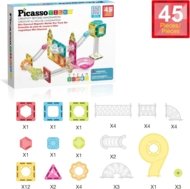 PICASSO TILES Magnetinis konstruktorius Marble Run 45 det., PTMG45