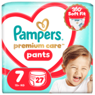 PAMPERS sauskelnės-kelnaitės Premium Pants, 7 dydis, 15+kg, 27 vnt., 81783610