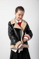 COCCODRILLO kailiniai OUTERWEAR GIRL JUNIOR, juoda, ZC5153101OGJ-021-146, 146 cm