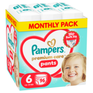 PAMPERS sauskelnės-kelnaitės Premium Pants Monthly, 6 dydis, 13-19 kg, 96 vnt., 80894761