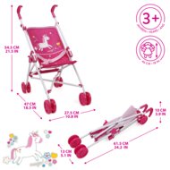 509 Crew Unicorn Hot Pink lėlių vežimėlis, T701039