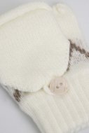 COCCODRILLO kumštinės pirštinės ACCESSORIES WINTER GIRL, ecru, ZC3360404AWG-003