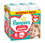 PAMPERS sauskelnės-kelnaitės Pants Monthly, 6 dydis, 14-19kg, 144 vnt., 80894756