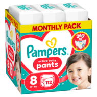 PAMPERS sauskelnės-kelnaitės Pants Monthly, 8 dydis, 17+kg, 112 vnt., 80894754
