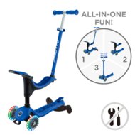 GLOBBER paspirtukas Go Up Sporty Lights 360°,  tamsiai mėlynas, 456-600 S