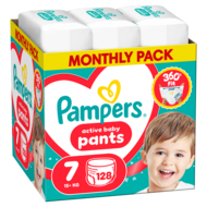 PAMPERS sauskelnės-kelnaitės Pants Monthly, 7 dydis, 15+kg, 214 vnt., 80894755