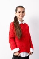 COCCODRILLO megztinis FABOLOUS GIRL JUNIOR, raudonas, ZC5172102FGJ-009-164, 164 cm