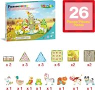 PICASSO TILES Magnetinis konstruktorius su 8 figūrėlėmis Farm 26 det., PTQ27