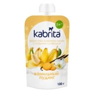 KABRITA® vaisinė tyrelė su grūdais ir ožkos pieno grietinėle VANILINIS PUDINGAS, 8 mėn.+, 100 g., 192