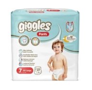 GIGGLES sauskelnės-kelnaitės Jumbo XXL, 7 dydis, 17+ kg, 27 vnt.