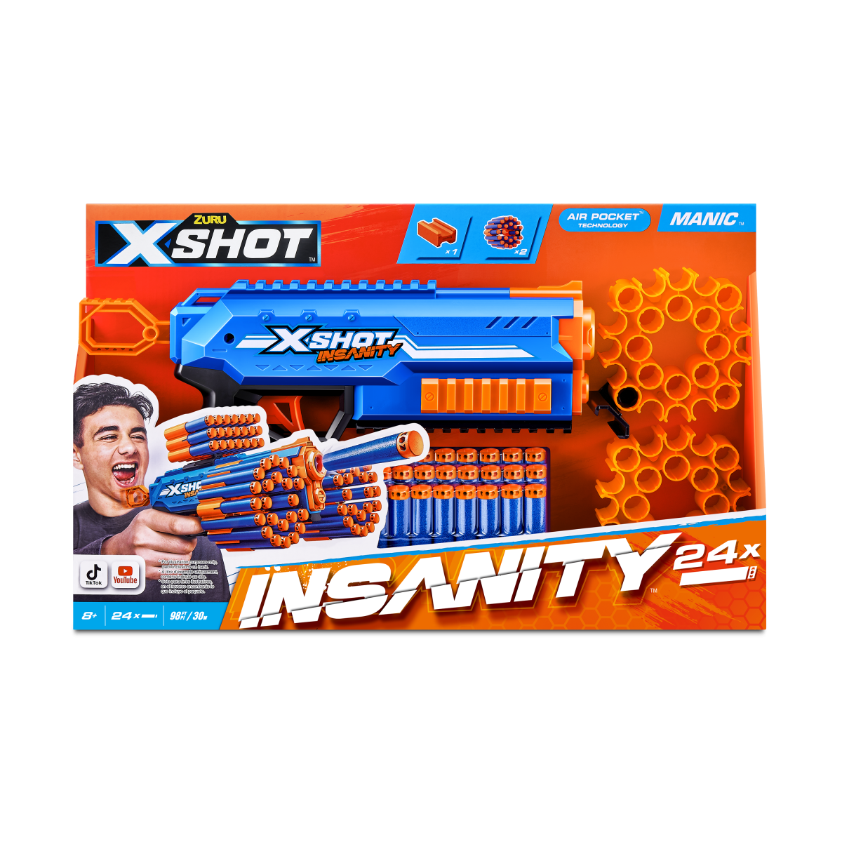 FIVEPOINTZ ONESHOT 超希少品 X-SHOT žaislinis šautuvas Manic Insanity, 1 serija, 36603