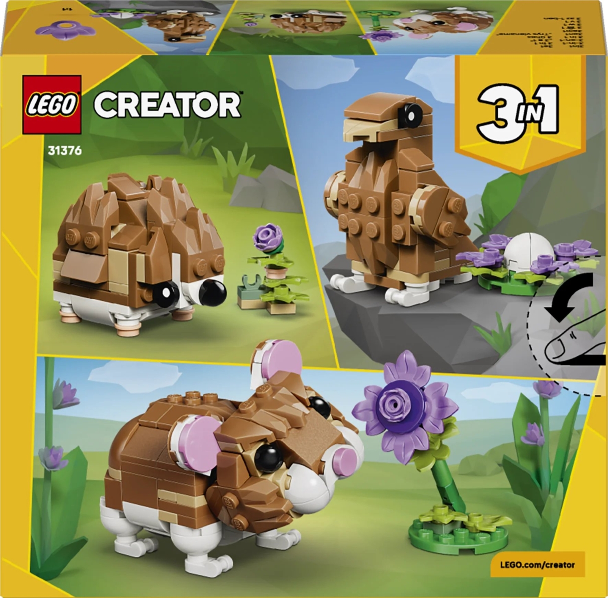 マスコット 31376 LEGO® Creator Mielas žiurkėnas su gėle | LEGO