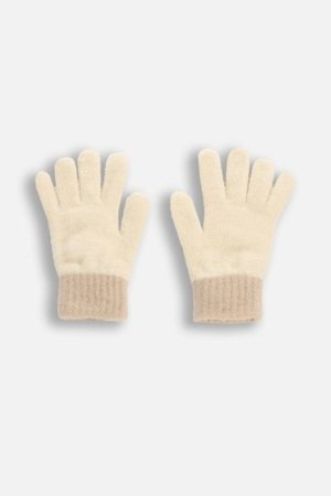 COCCODRILLO pirštinės ACCESSORIES WINTER GIRL, kreminės, ZC5360301AWG-002-M, M cm 