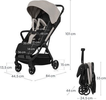 LIONELO sportinis vežimėlis JULIE AIR, Beige sand, LO-JULIE AIR 