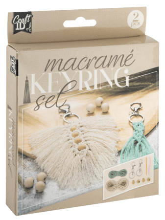 CRAFT ID kūrybinis makramės rinkinys - raktų pakabukai, CR1728/GE 