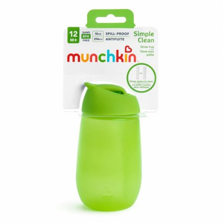 MUNCHKIN gertuvė su šiaudeliu SIMPLE CLEAN, 237ml, green, 12m+, 90017 90017