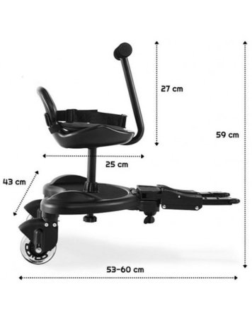 TRILLE laiptelis prie vežimėlio su sėdyne BROR, Black, 20-24 