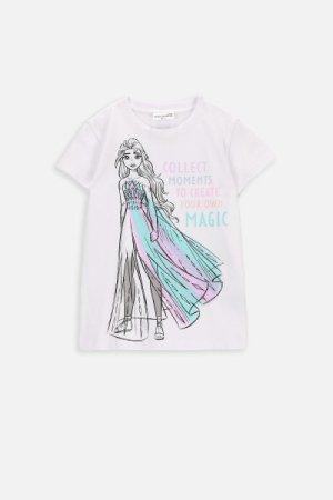 COCCODRILLO marškinėliai trumpomis rankovėmis GRUNGE SPACE GIRL KIDS, balti, ZC3143205GGK-001-092, 92 cm ZC3143205GGK-001-104