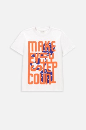 COCCODRILLO marškinėliai trumpomis rankovėmis EVERYDAY BOY C, balti, WC4143209VBC-001-152, 152 cm 