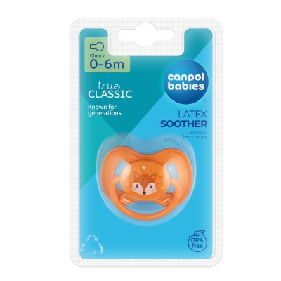 CANPOL BABIES lateksinis apvalus čiulptukas CUTE ANIMALS, 0-6 mėn., 22_593_new 