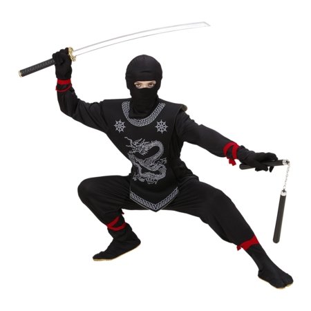 WIDMANN kostiumas Black Ninja (116 cm, 4-5 metų), 74525 
