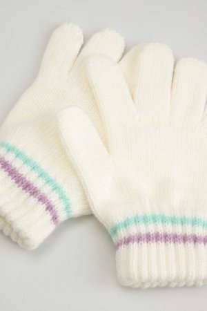 COCCODRILLO pirštinės ACCESSORIES WINTER GIRL, kreminės, ZC5360304AWG-003-XL, XL cm 