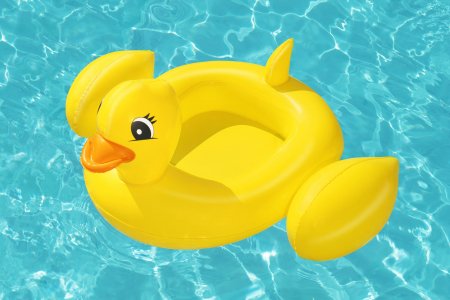 BESTWAY Funspeakers pripučiamas vaikiškas plaustas Duck su garsu, 1.02m x 0.99m, 34151 34151