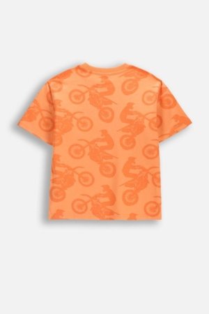 COCCODRILLO marškinėliai trumpomis rankovėmis, oranžiniai, WC6143201HBJ-006-140, 140 dydis 