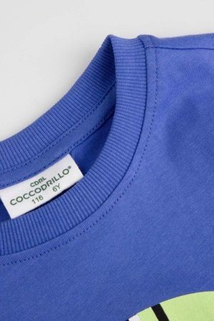COCCODRILLO marškinėliai trumpomis rankovėmis, mėlyni, WC6143205HBK-014-092, 92 dydis 