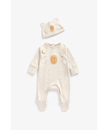 MOTHERCARE šliaužtinukas ilgomis rankovėmis ir kepurė, BB766 567878