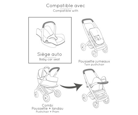 SMOBY kėdutė lėlėms 3in1, rožinė, 7600240242 