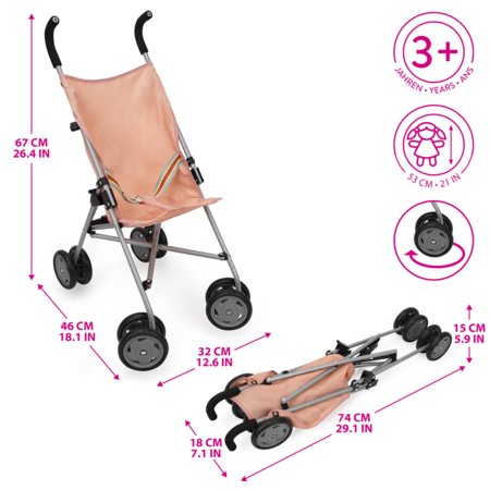 509 Crew Go Deluxe lėlių vežimėlis, rožinis, T707004 